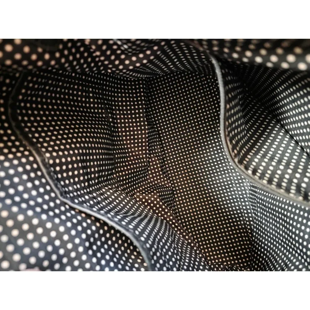Kate Spade Black Pebbled Leather Hobo Shoulder Bag Tassel Polka Dot